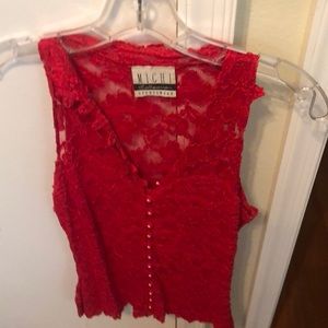 Red lace top